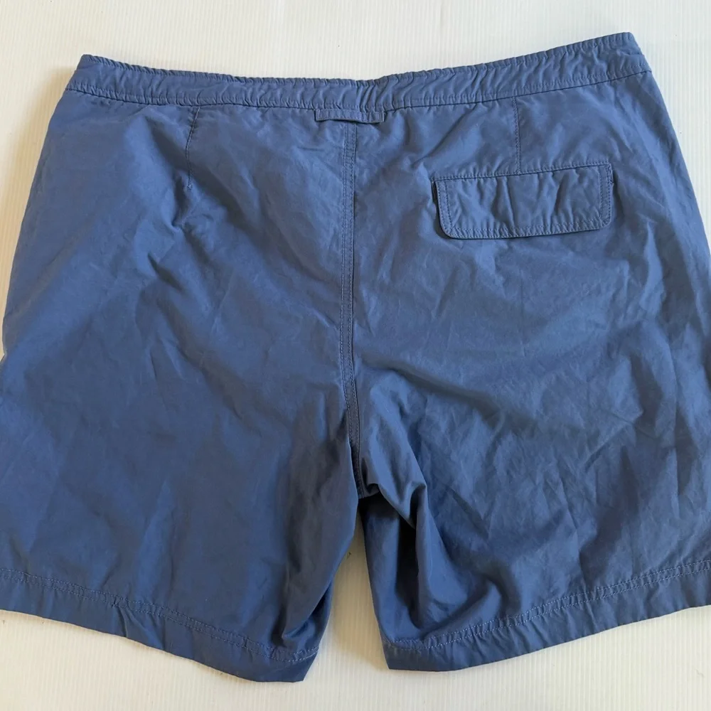 Onia Calder Mens Swim Shorts 38 Blue‎ Solid Lined Drawstring Hybrid
